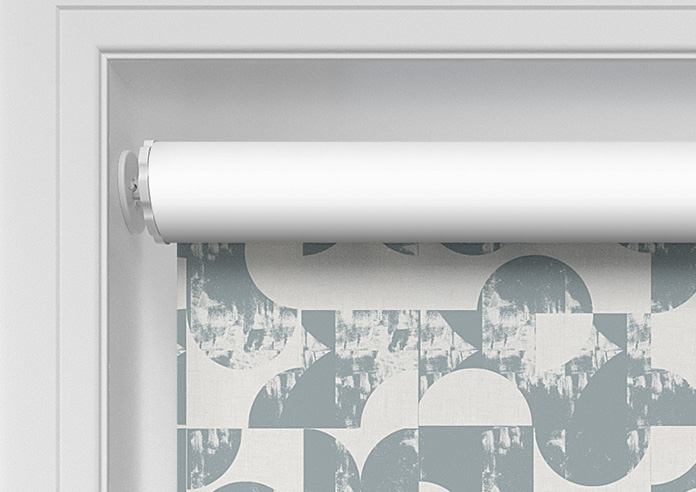 Circular Relief Print, Cadet Blue - Twist&Fit Roller Blind - Image 10